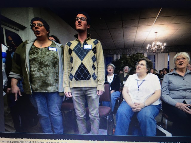 Angie and Evan rehearsing