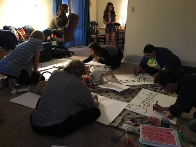 Making name signs for Hell You Talmbout