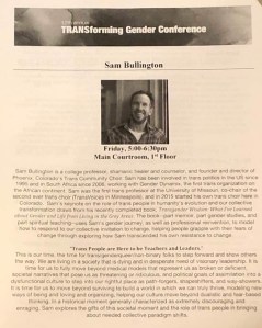 Transforming Gender Conference keynote flier